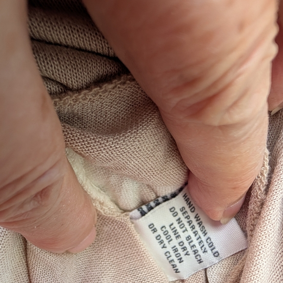 Bella France Top Sheer with Underlay Beige White Mid-Sleeve - Picture 11 of 15